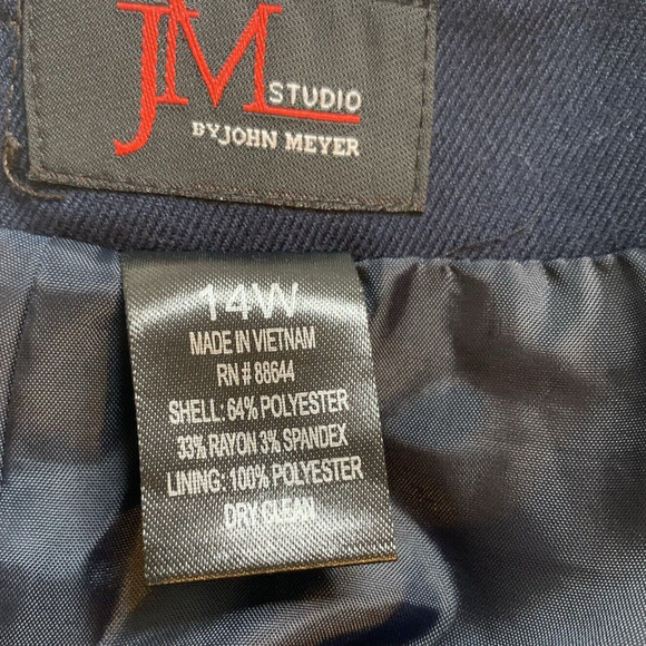 John Meyer Skirt Women's 14w Tartan Office Stretchy Waist Lined Front Side Slit - Picture 3 of 6